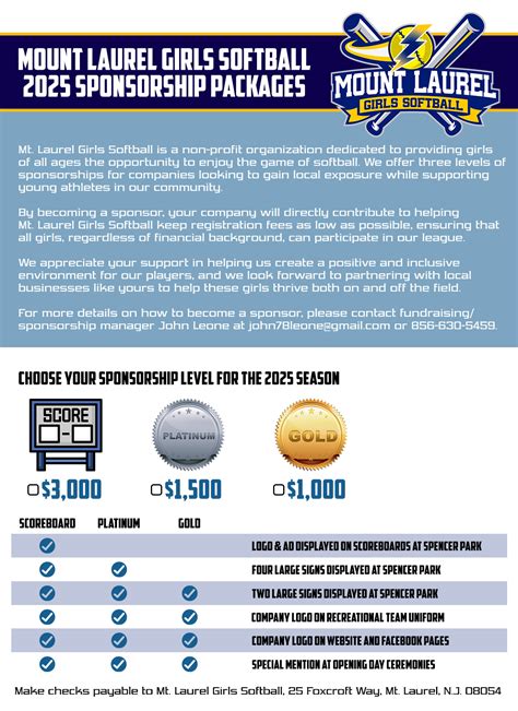 Sponsorships – Mt. Laurel Girls Softball
