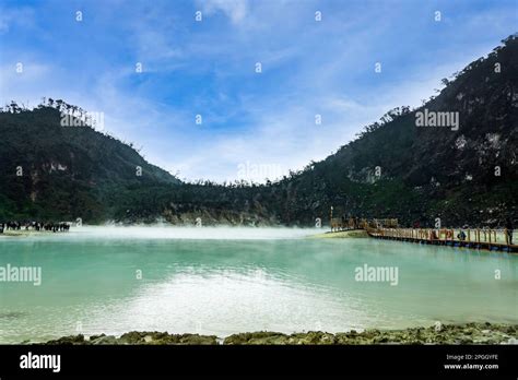 Kawah Putih Crater In Ciwidey West Java Indonesia A Famous Tourist