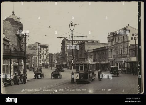 Lambton Quay, Wellington, 1920s, by Sydney Smith Stock Photo - Alamy