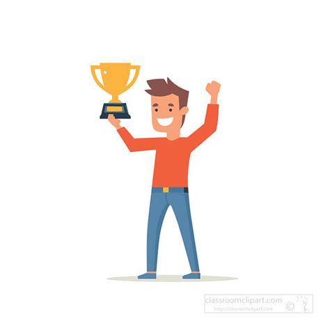 holding trophy clip art royalty  clipart image   people