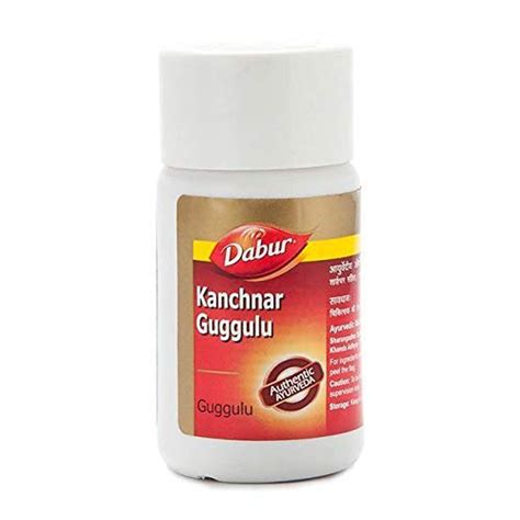 Herbal Base Dabur Kanchanar Guggulu Used For Ulcers Thyroid 40 Gm