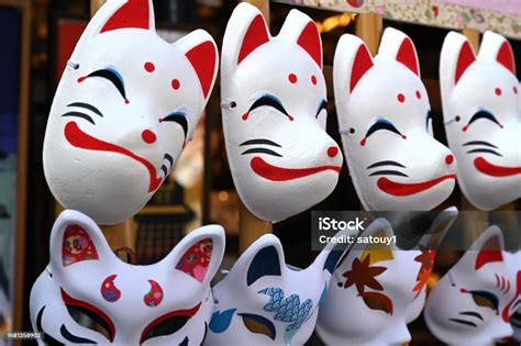 scenery  traditional japanese masks decorated   festival