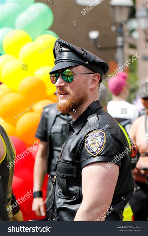 Close Photo Gay Man Dressed Police Stock Photo Shutterstock