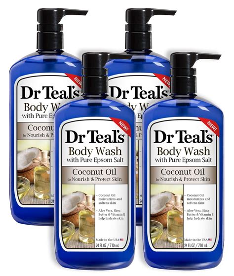 Dr Teal's Coconut Oil Body Wash 4-Pack - 96 Fl Oz Total | Buy Now with
