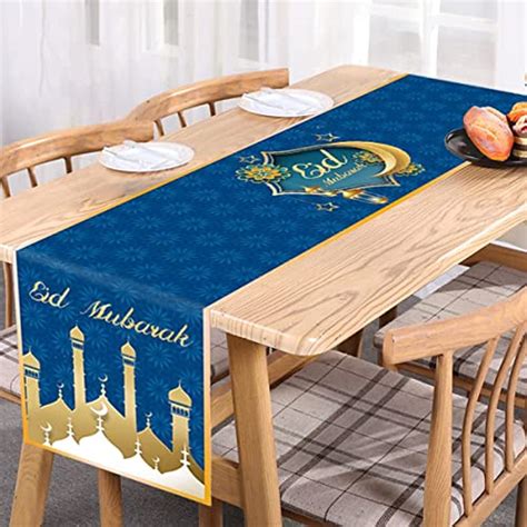 Eid Mubarak Table Runner Table Decorations Ramadan Mosque Lantern