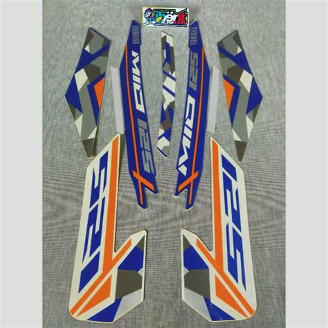 Jual STRIPING MIO M3 BIRU TAHUN 2016 STIKER LIS STANDAR ORI YAMAHA Di