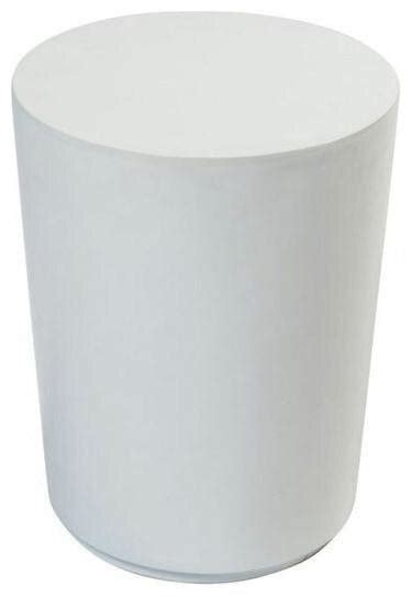 white cylinder table  feet platinum prop rentals