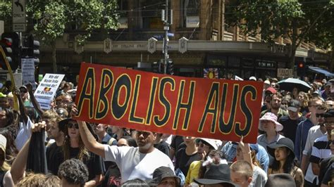 thousands gather  protest australia day sky news australia