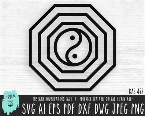 Yin Yang Symbol Svg Yin Yang Clipart Yin Yang Printable Cut File Om