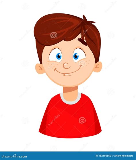 Expresión De La Cara Del Muchacho Lindo, Sonriendo Ilustración del