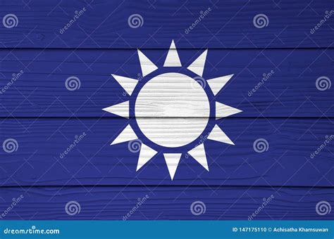 Kuomintang Flag Color Painted on Fiber Cement Sheet Wall Background Stock Illustration ...