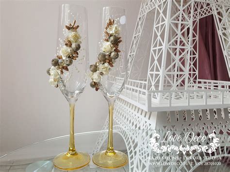 Свадебные бокалы ручной работы