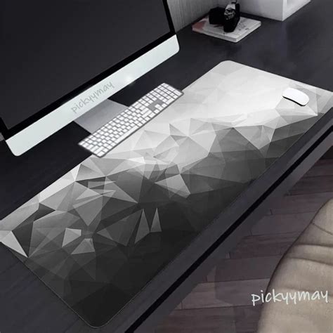 Lock Edge Mouse Pads Art Black And White Large Gaming Mousepad Keyboard