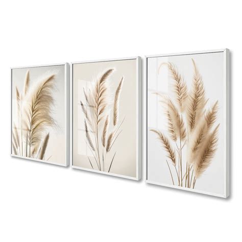 Kit Quadros Flores Bege Nude Moldura E Vidro Sala Quarto Hall Shopee Brasil