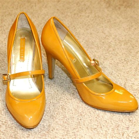 Nine West Nude Patent Leather Lehana Pumps Size Gem
