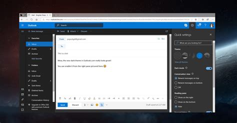 Outlook Dark Theme