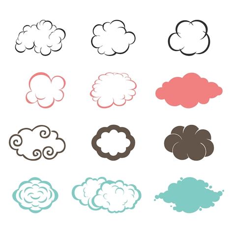 Una Colecci N De Diferentes Nubes En Diferentes Colores Vector Premium