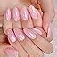 Amazon Yosomk Press On Nails Short Almond Fake Nails With Glitter Sequins Design Nude