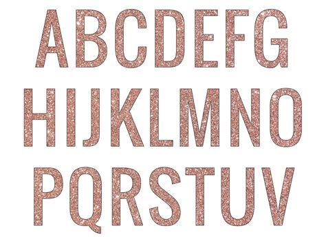 Rose Gold Glitter Letters Instant Download Glitter Clip Etsy