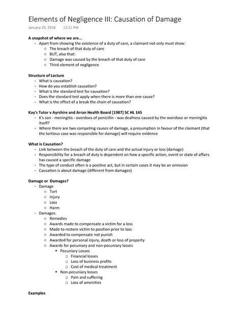 Essential Elements Of Tort 2