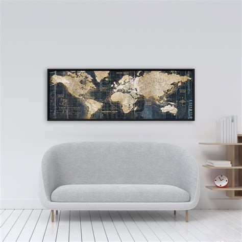 Vintage world map | Fine art print on canvas 16" x 16"