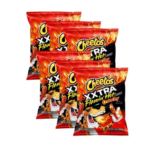 Cheetos Crunchy Xxtra Flamin Hot Cheese Flavored Chips Puffed Snacks Oz