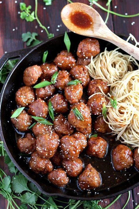 Sesame Soy Ginger Meatballs Noodles Easy To Make Meatball Recipe