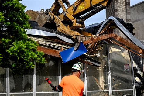 Former National Guard Building Demolished In Lansing For New Public