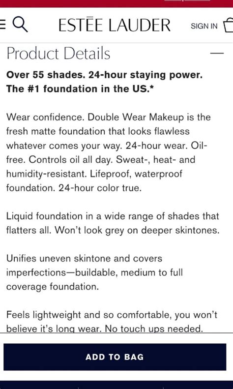 Estee Lauder Double Wear Foundation 1N1, Beauty & Personal Care, Face ...