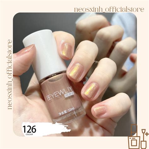 Sơn Móng Tay Beyewliy ml Màu Nude Đen Trắng Trong Suốt Kim Tuyến Pastel Tím Neosxinh Nails
