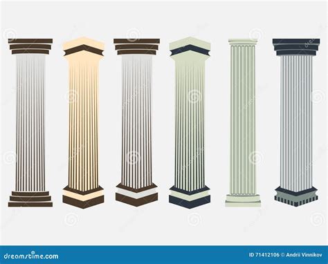 Column. Doric, Roman Style. Set of Columns. Vector Illustration. Stock ...