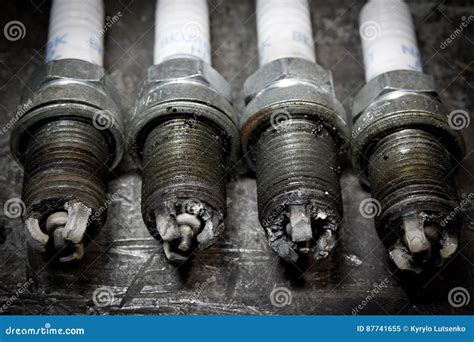Used Spark Plugs Stock Image Image Of Garage Male Electrical 87741655