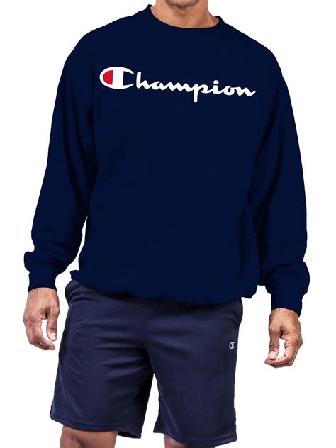 Champion Big And Tall Mens Powerblend Script Logo Fleece Crewneck