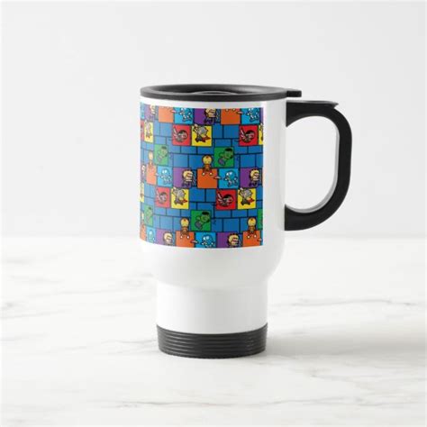 kawaii avengers  colorful blocks travel mug cartoonavengers ironman