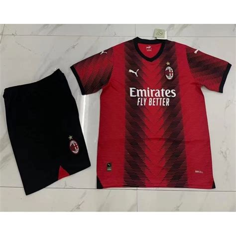 Jual Setelan Fullset Jersey Celana Bola Milan Home New 2023 2024 23 24