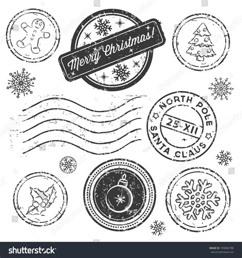 Christmas Postal Stamps Images Stock Photos Vectors