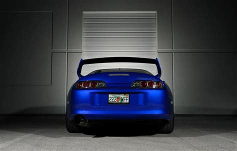 Wallpaper supra, blue, toyota, blue, back, supra, wing, toion, exhaust ...