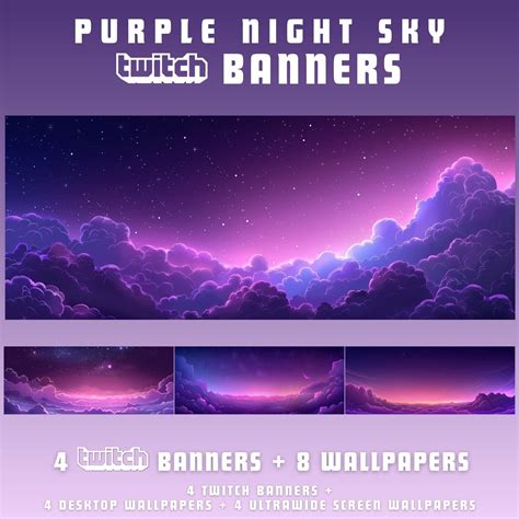 Twitch Banner Purple Night Sky Twitch Banner Purple Twitch Ultrawide ...