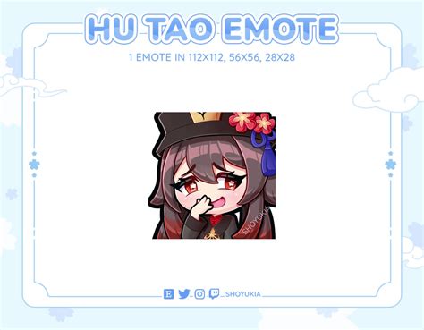 Genshin Impact Hu Tao Smug Emote For Twitch Discord Etsy Canada