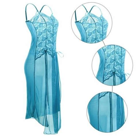 Sexy Womens Lingerie Sheer Lace Babydoll Sleepwear Nightgown Long Dress G Strin EBay