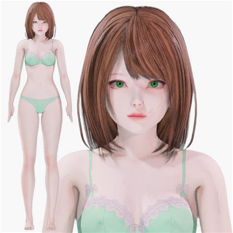 D Lingerie Clothes Rigged Unreal Unity Blender Animated Realistic Female