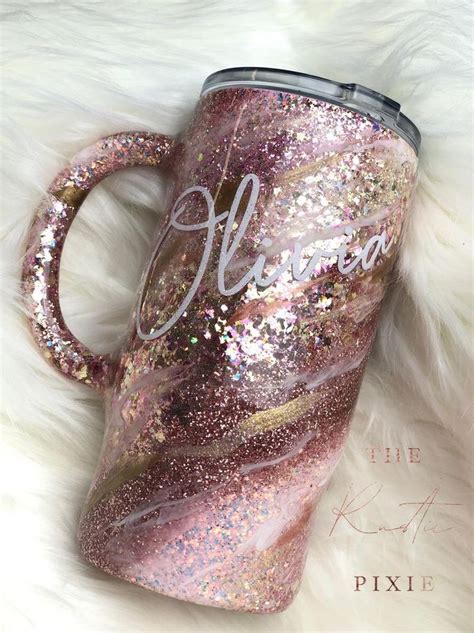 Pink Glitter Coffee Mug Rose Gold Coffee Mug Glitter Etsy In 2021