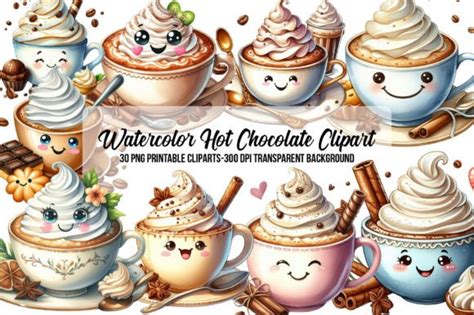 Watercolor Hot Chocolate Clipart Graphic By DreamArtGraphic Creative Fabrica