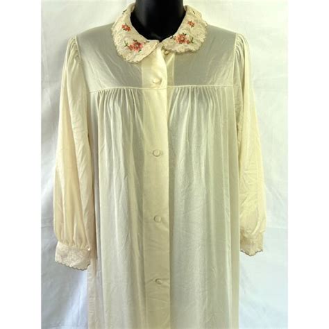 Intimates Sleepwear Vintage Lorraine Night Gown Negligee Lingerie Lace Collar Rose Poshmark