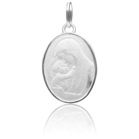 Médaille Vierge Enfant Jesus Argent 18x15 mm Emanessence Ocarat