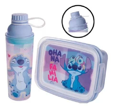 Kit Garrafa E Marmita Infantil Stitch Embalagem Original Parcelamento