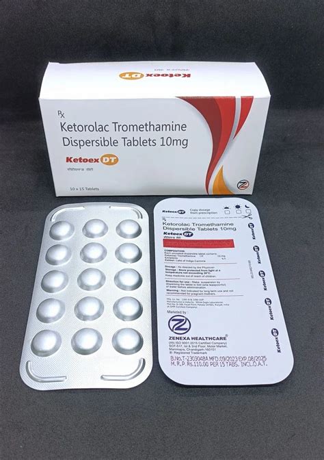 Ketoex Dt Tab Ketorolac Tromethamine 10 Mg Tablets At Rs 1100 Box In