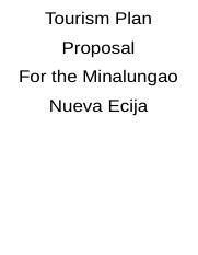 Minalunago Docx Tourism Plan Proposal For The Minalungao Nueva Ecija