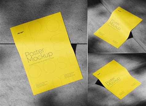 Free A4 Size Paper Flyer Poster Mockup PSD Set Good Mockups