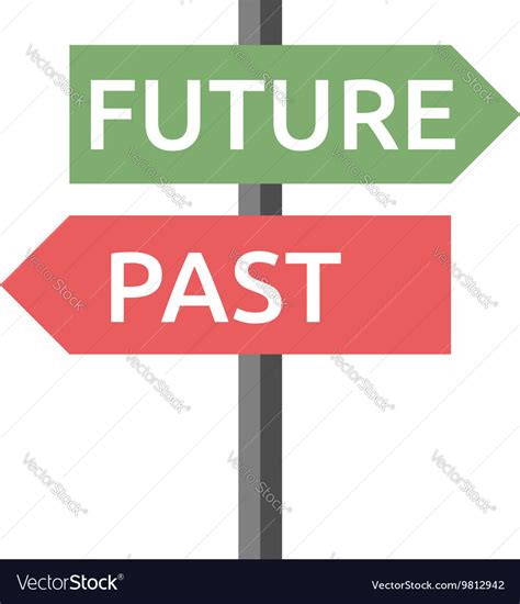 Past future sign isolated Royalty Free Vector Image